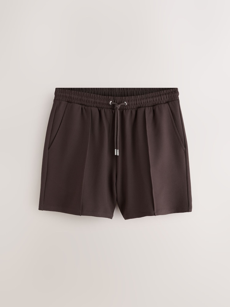 بني - شورت قصير من قماش جيرسي محكم - صورة 1 من 4