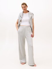 Tommy Hilfiger Grey Crest Wide Leg Joggers - Image 1 of 6