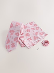 Pink Tie Pocket Square and Pin Set - Image 3 of 7