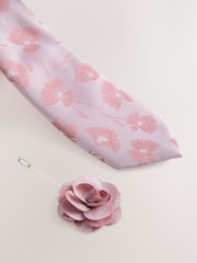 Pink Tie Pocket Square and Pin Set - Image 4 of 7