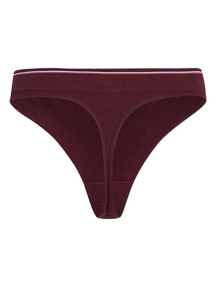 Tommy Hilfiger Red TH Crest Ribbed Thong - Image 2 of 6