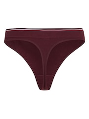 Tommy Hilfiger Red TH Crest Ribbed Thong - Image 5 of 6