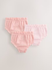Pink Woven Baby Knickers 3 Pack (0mths-2yrs) - Image 1 of 7