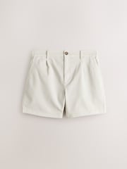 Ecru - Supima Rich Cotton Pleated Chino Shorts - Imaginea 7 din 9