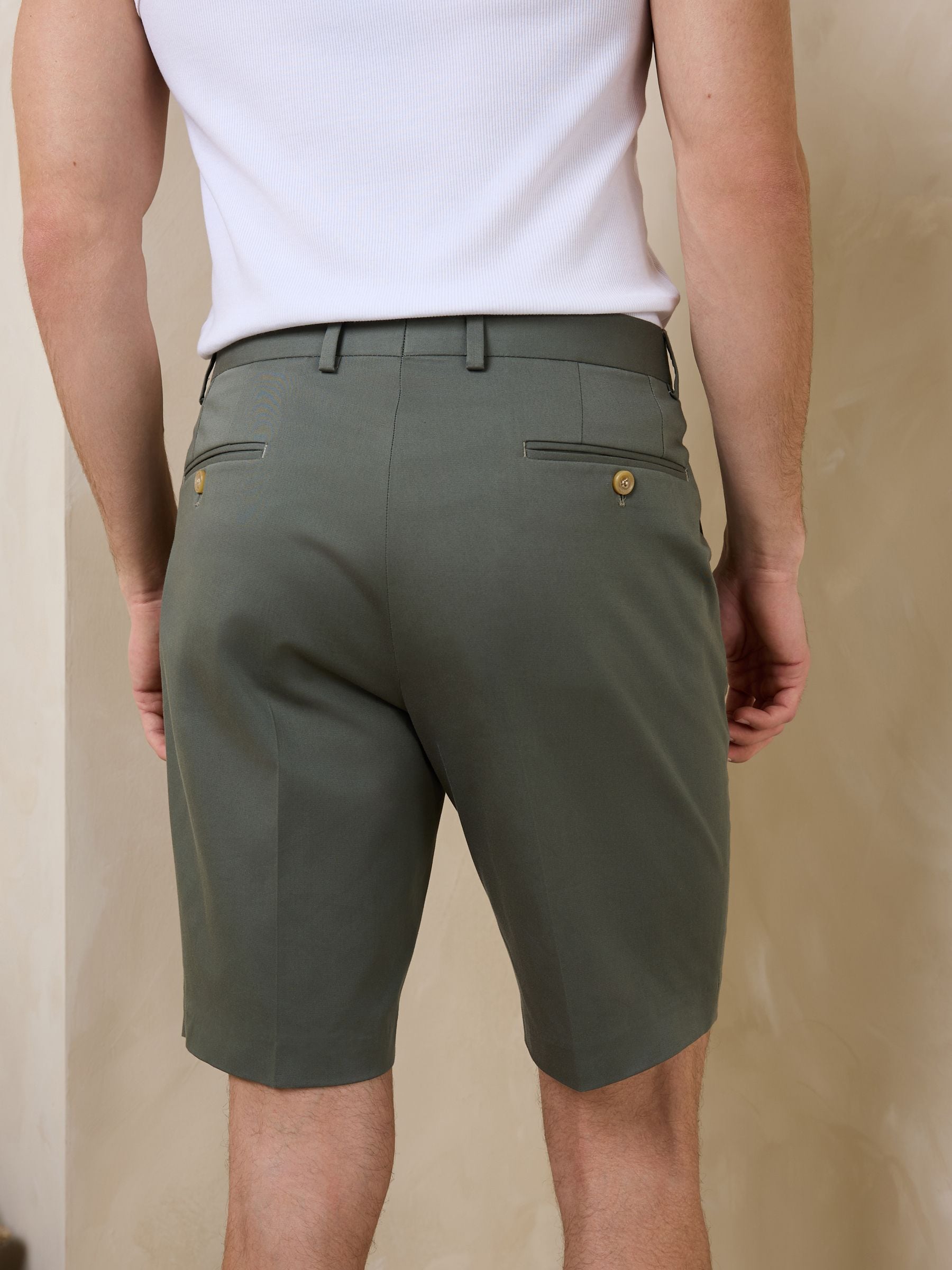Buy Sage Green Pleated Smart 7 Inch Chino Shorts from Next USA