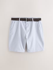 světle modrá - Plátěné kraťasy s páskem - Obrázek 7 z 10