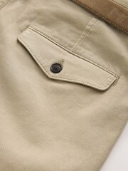 Stone Faux Suede Belted Chino Shorts - Image 9 of 9