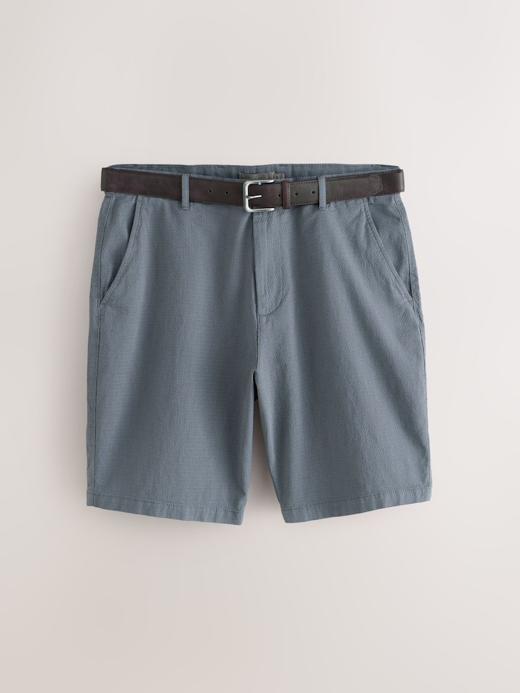 Navy Blue Belted Chino Shorts - Image 1 of 6