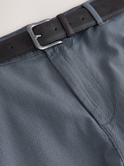 Navy Blue Belted Chino Shorts - Image 2 of 6