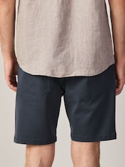 仿古藍色 - 舒適伸縮 5 口袋卡其短褲 - 圖片 4，共 9