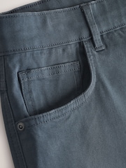 仿古藍色 - 舒適伸縮 5 口袋卡其短褲 - 圖片 9，共 9