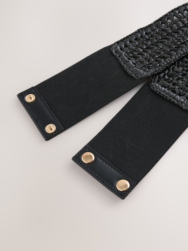 Black Wide Woven Corset Belt - Image 2 of 6