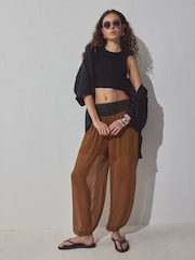 Black Wide Woven Corset Belt - Image 4 of 6