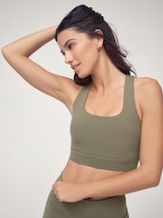 OSIA Olive Green Cross Back Bra Top - Image 1 of 5