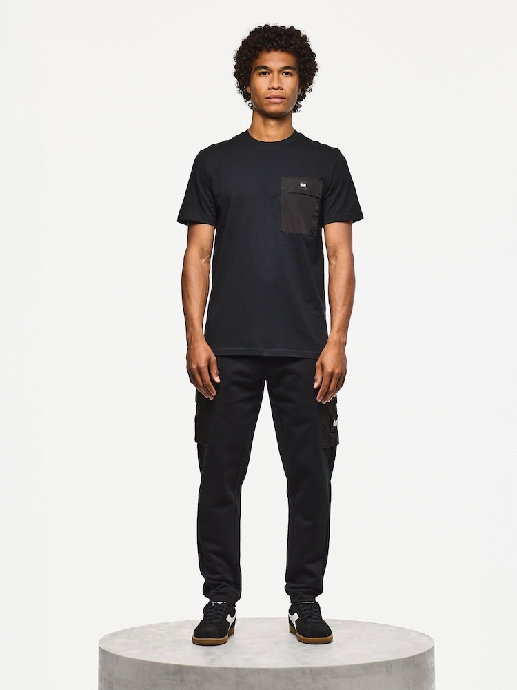 Weekend Offender Lippi Black Joggers With Parachute Pockets - Image 1 of 7 Weekend Offender Lippi Black Joggers With Parachute Pockets - Image 1 of 7