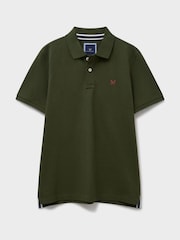 Crew Clothing Green Classic Pique Polo Shirt - Image 5 of 5