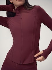 OSIA Burgundy Red Cinched Zip Through Jacket - Image 4 of 4