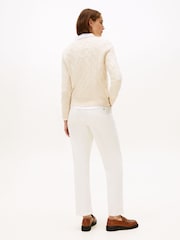 Tommy Hilfiger Cream Cable Knit Soft Wool Jumper - Image 3 of 5