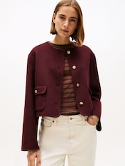 Tommy Hilfiger Red Double-Faced Wool Blend Jacket - Image 1 of 5