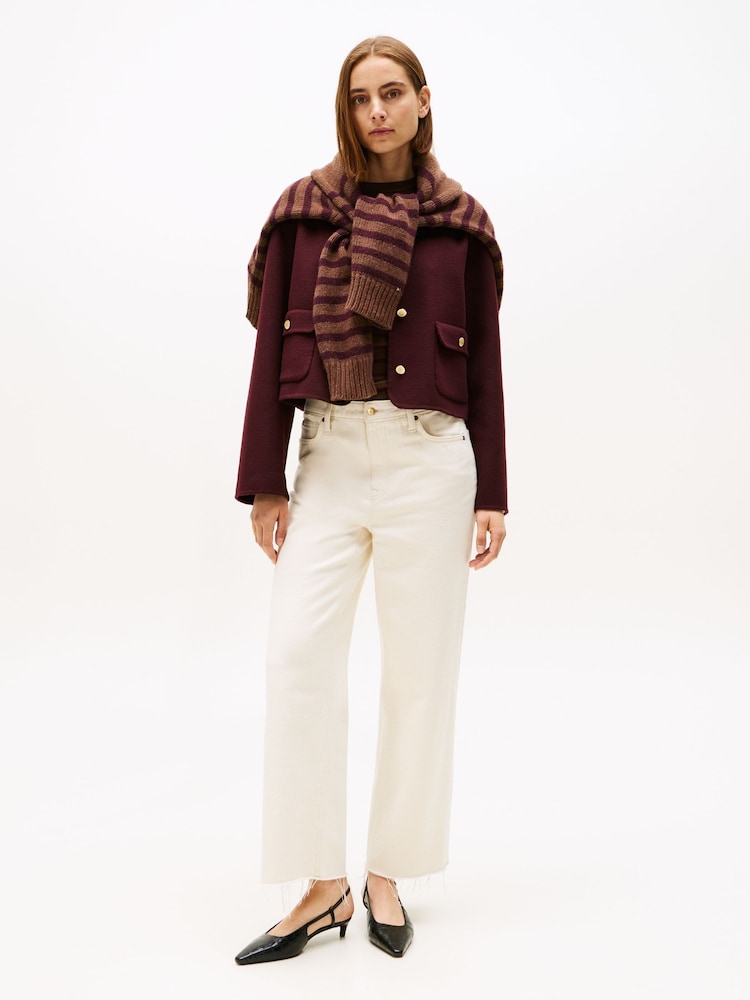 Tommy Hilfiger Red Double-Faced Wool Blend Jacket - Image 2 of 5