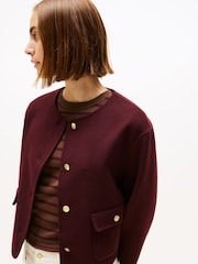 Tommy Hilfiger Red Double-Faced Wool Blend Jacket - Image 4 of 5