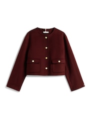 Tommy Hilfiger Red Double-Faced Wool Blend Jacket - Image 5 of 5