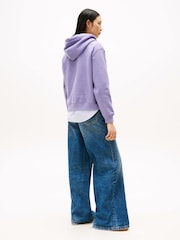 Tommy Hilfiger Purple Logo Embroidery Drawstring Hoodie - Image 3 of 5