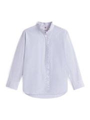 Tommy Hilfiger Blue Ruffle Collar Poplin Relaxed Fit Shirt - Image 5 of 5
