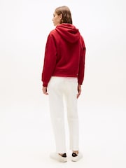Tommy Hilfiger Red Logo Embroidery Drawstring Hoodie - Image 3 of 5