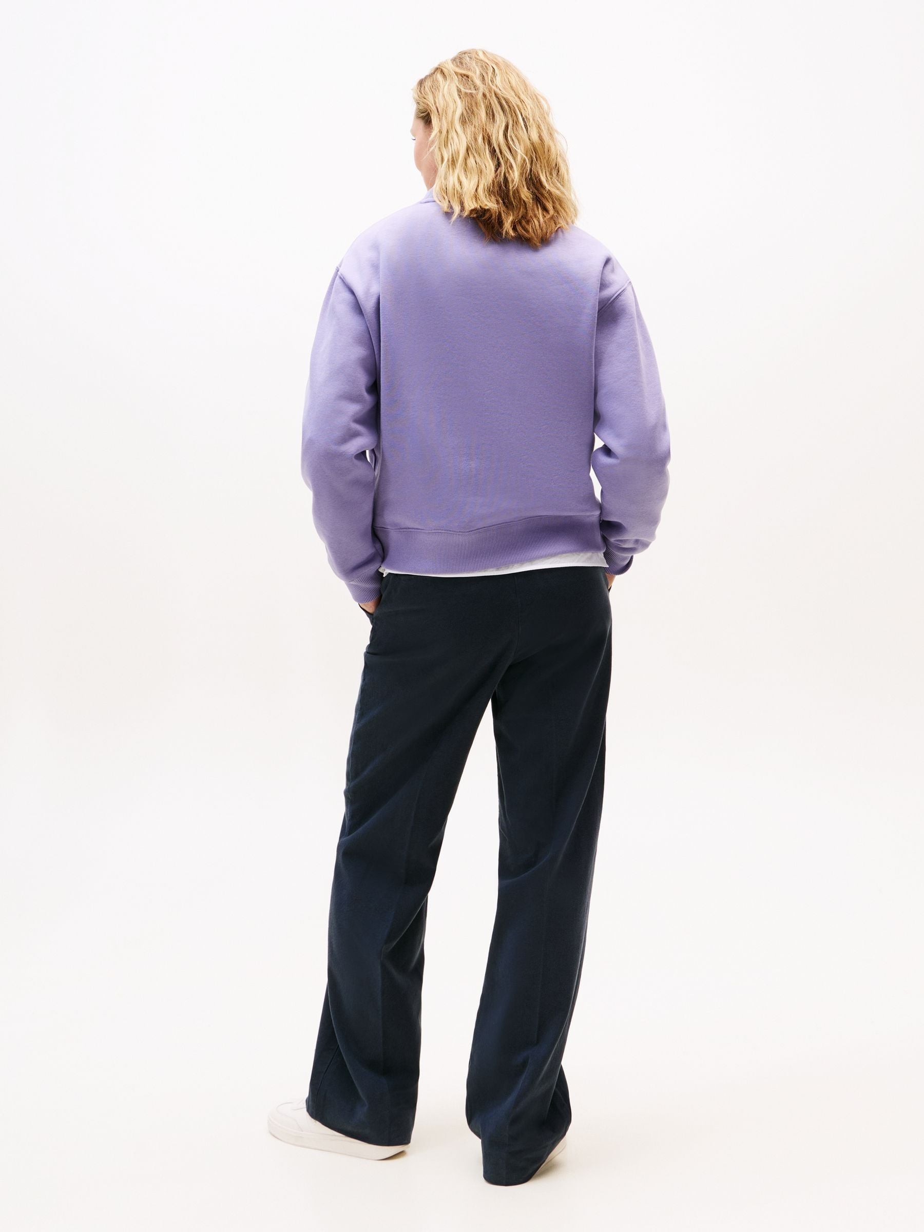 Buy Tommy Hilfiger Purple Logo Signature Crew Neck Sweatshirt from