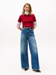 Tommy Hilfiger Red Crew Neck Slim Fit T-Shirt - Image 3 of 5