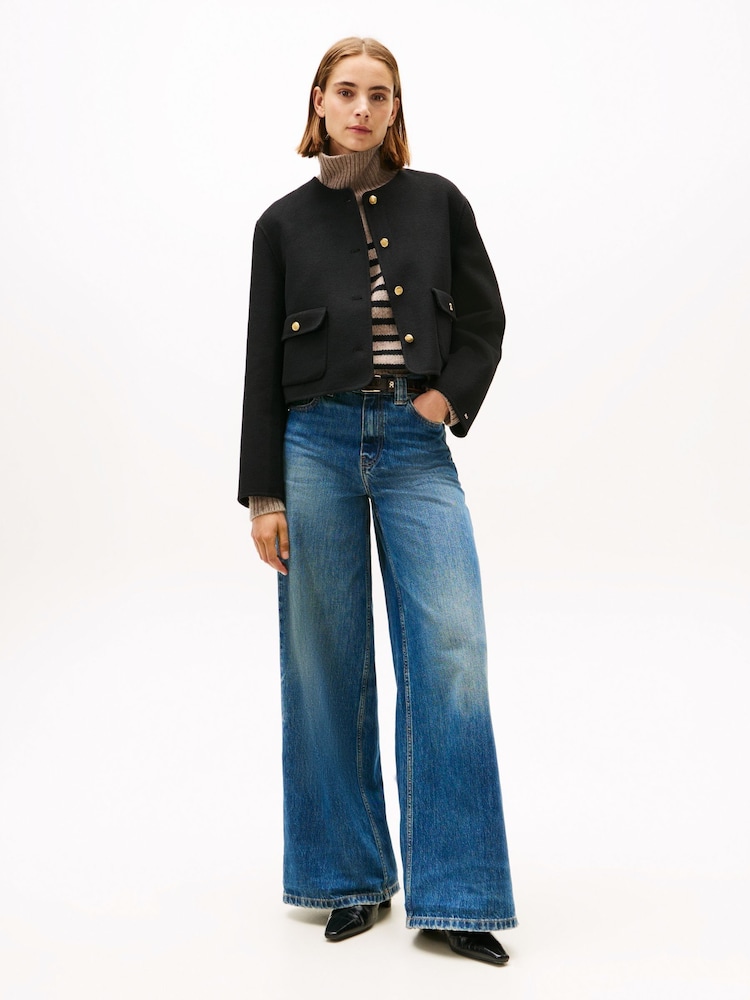 Tommy Hilfiger Black Double-Faced Wool Blend Jacket - Image 2 of 5