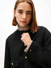 Tommy Hilfiger Black Double-Faced Wool Blend Jacket - Image 4 of 5