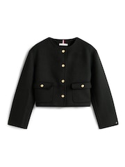 Tommy Hilfiger Black Double-Faced Wool Blend Jacket - Image 5 of 5