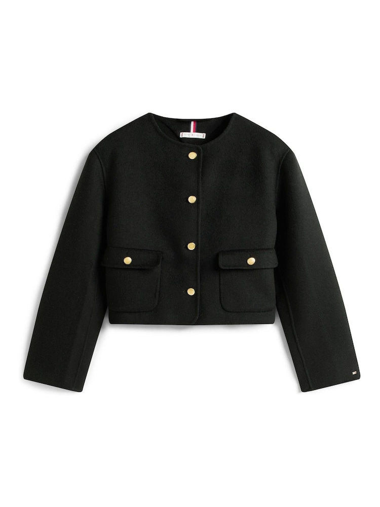 Tommy Hilfiger Black Double-Faced Wool Blend Jacket - Image 5 of 5