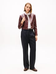 Tommy Hilfiger Blue Timeless Wool Straight Leg Trousers - Image 1 of 5