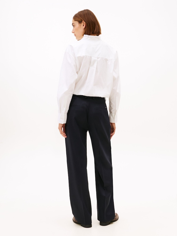 Tommy Hilfiger Blue Timeless Wool Straight Leg Trousers - Image 2 of 5 Tommy Hilfiger Blue Timeless Wool Straight Leg Trousers - Image 2 of 5