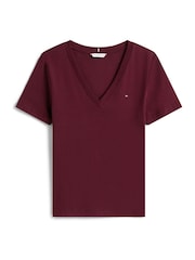 Tommy Hilfiger Red V-Neck Slim T-Shirt - Image 5 of 5