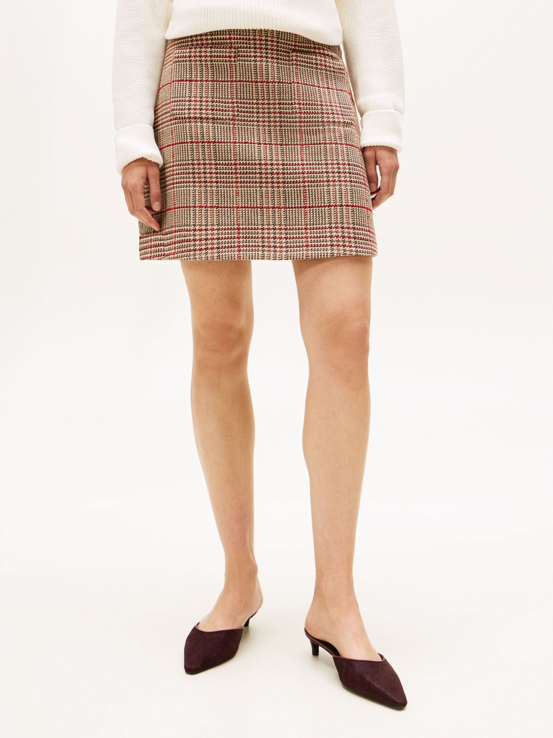 Buy Tommy Hilfiger Red Check Tweed Mini Skirt from Next USA