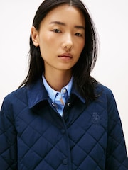 Tommy Hilfiger Blue Crest Embroidery Padded Quilted Slim Jacket - Image 2 of 5