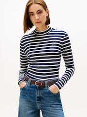Tommy Hilfiger Blusa Slim de Gola Falsa e Manga Longa - Imagem 1 de 5