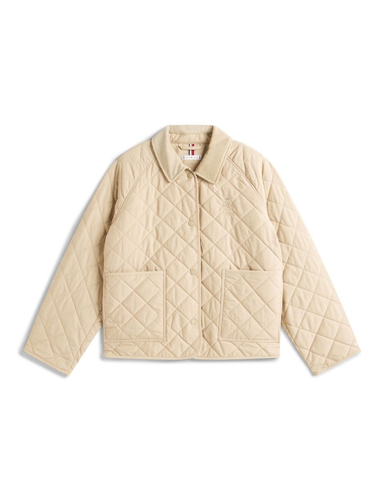 Tommy Hilfiger Cream Crest Water Repellent Quilted Mac Coat - Image 5 of 5 Tommy Hilfiger Cream Crest Water Repellent Quilted Mac Coat - Image 5 of 5
