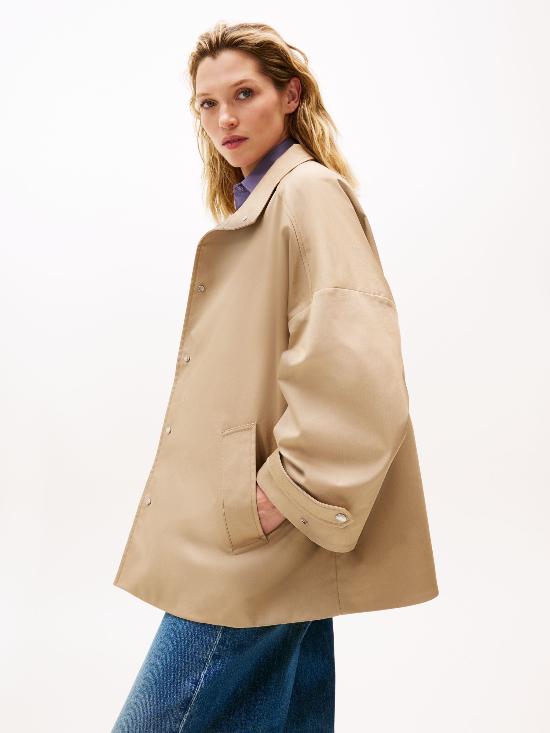 Buy Tommy Hilfiger Brown Water Repellent Oversized Car Coat from