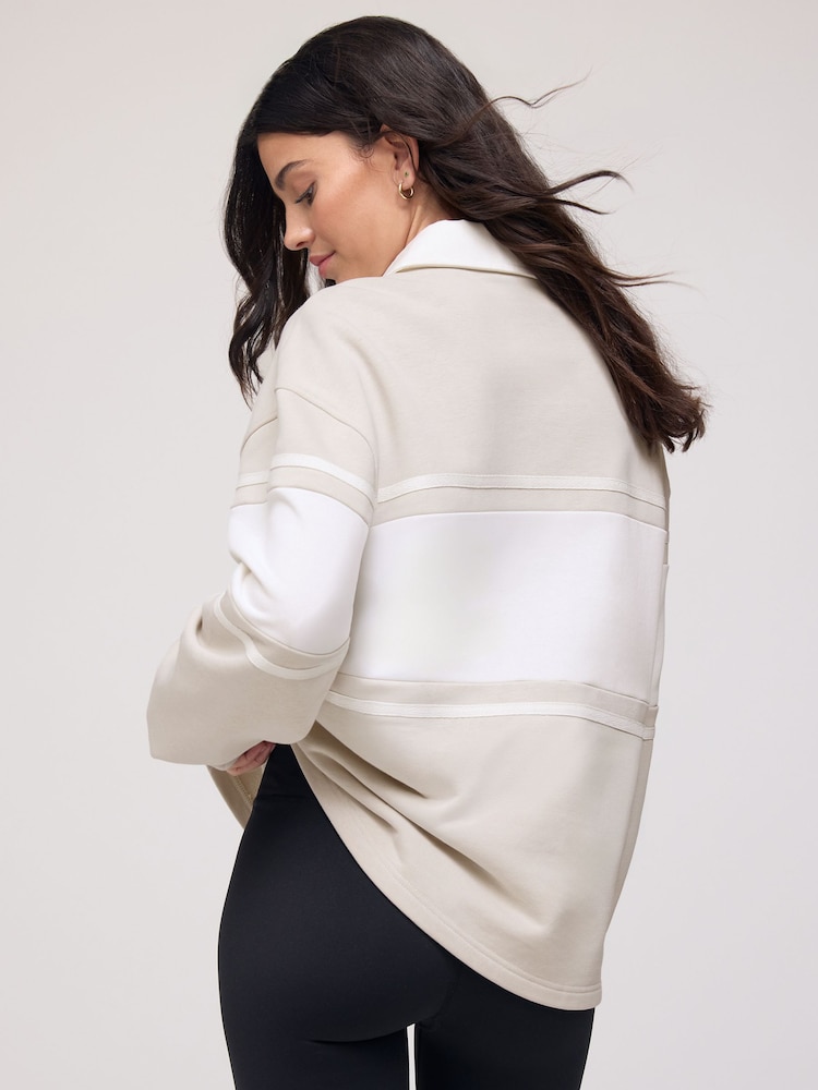 OSIA Cream Long Sleeve Rugby Polo Top - Image 4 of 4