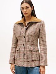 Tommy Hilfiger Red Regular Fit Tweed Single Breasted Blazer - Image 1 of 5