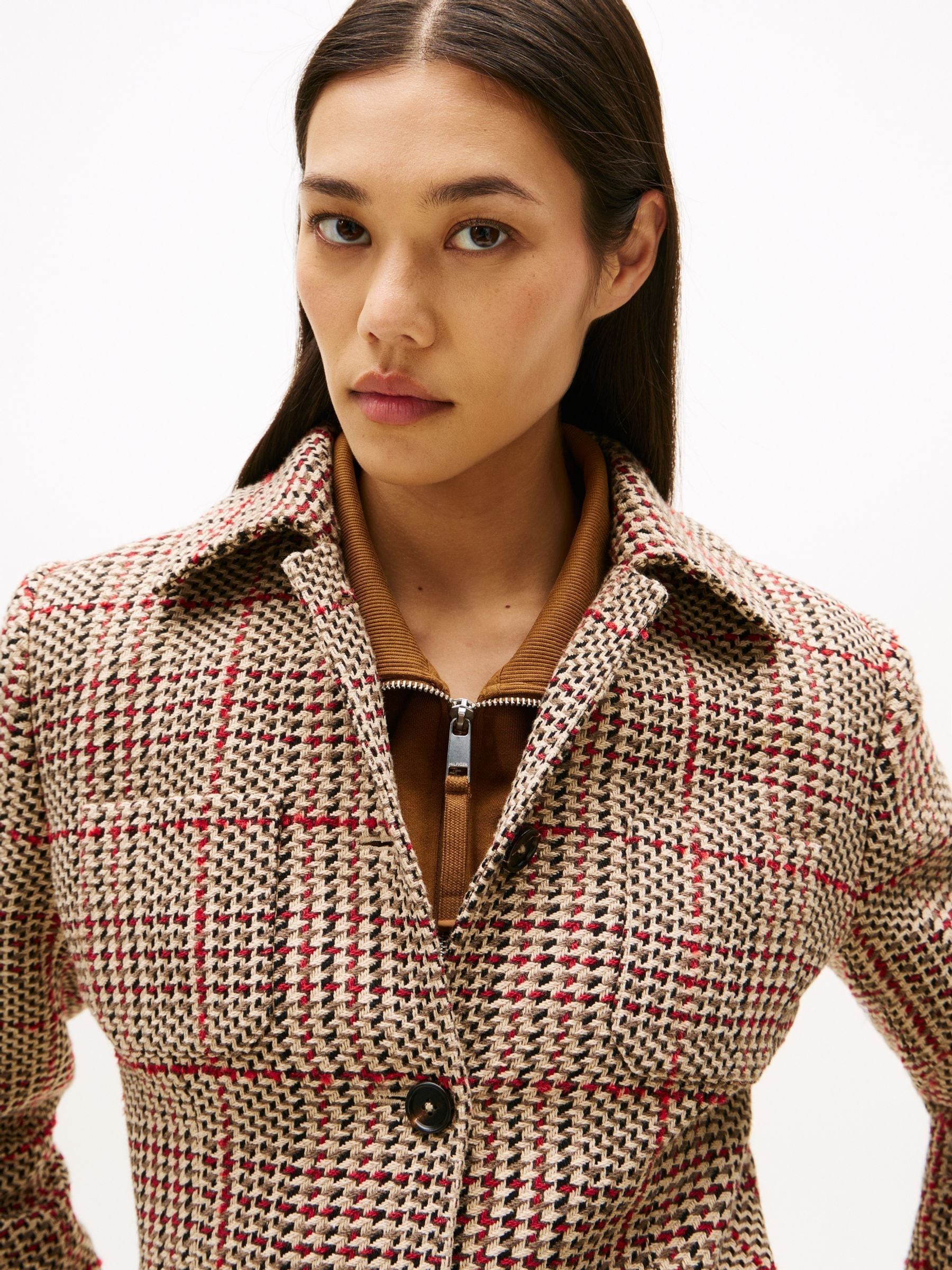 Buy Tommy Hilfiger Red Regular Fit Tweed Single Breasted Blazer