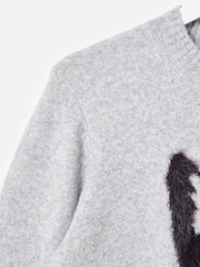 Oliver Bonas Brown Fluffy Cat Knitted Jumper - Image 4 of 6