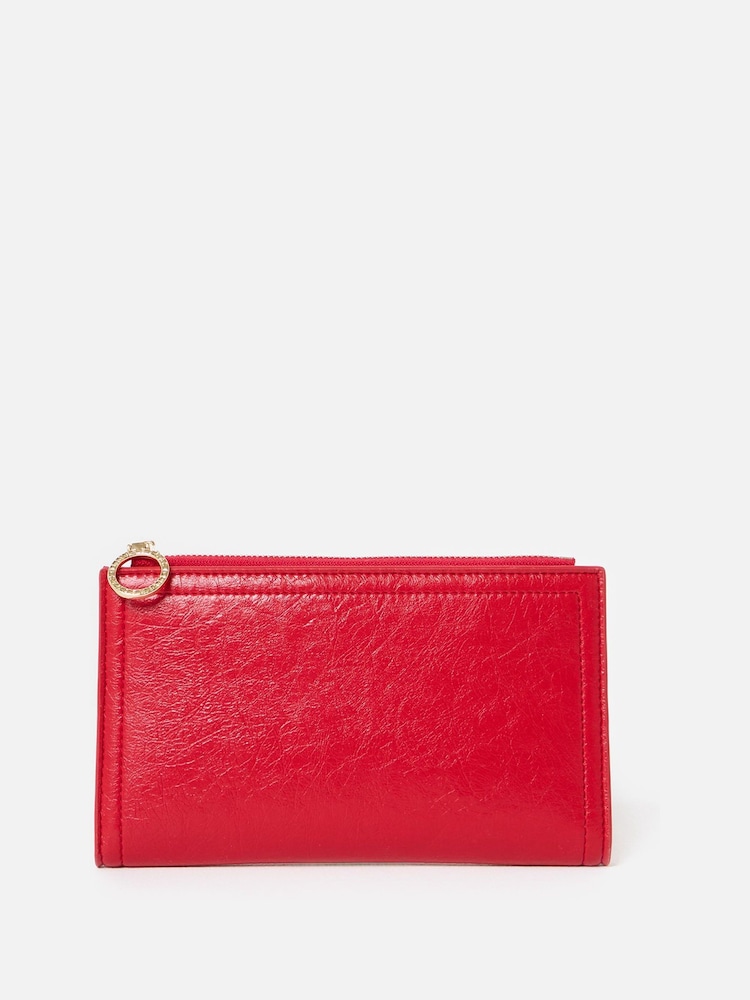 Oliver Bonas Red Fold Over Zipped Purse - Image 1 of 6 Oliver Bonas Red Fold Over Zipped Purse - Image 1 of 6