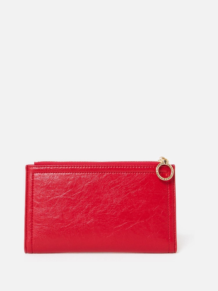 Oliver Bonas Red Fold Over Zipped Purse - Image 2 of 6 Oliver Bonas Red Fold Over Zipped Purse - Image 2 of 6