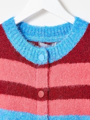 Oliver Bonas Blue Striped Button Up Knitted Waistcoat - Image 3 of 5